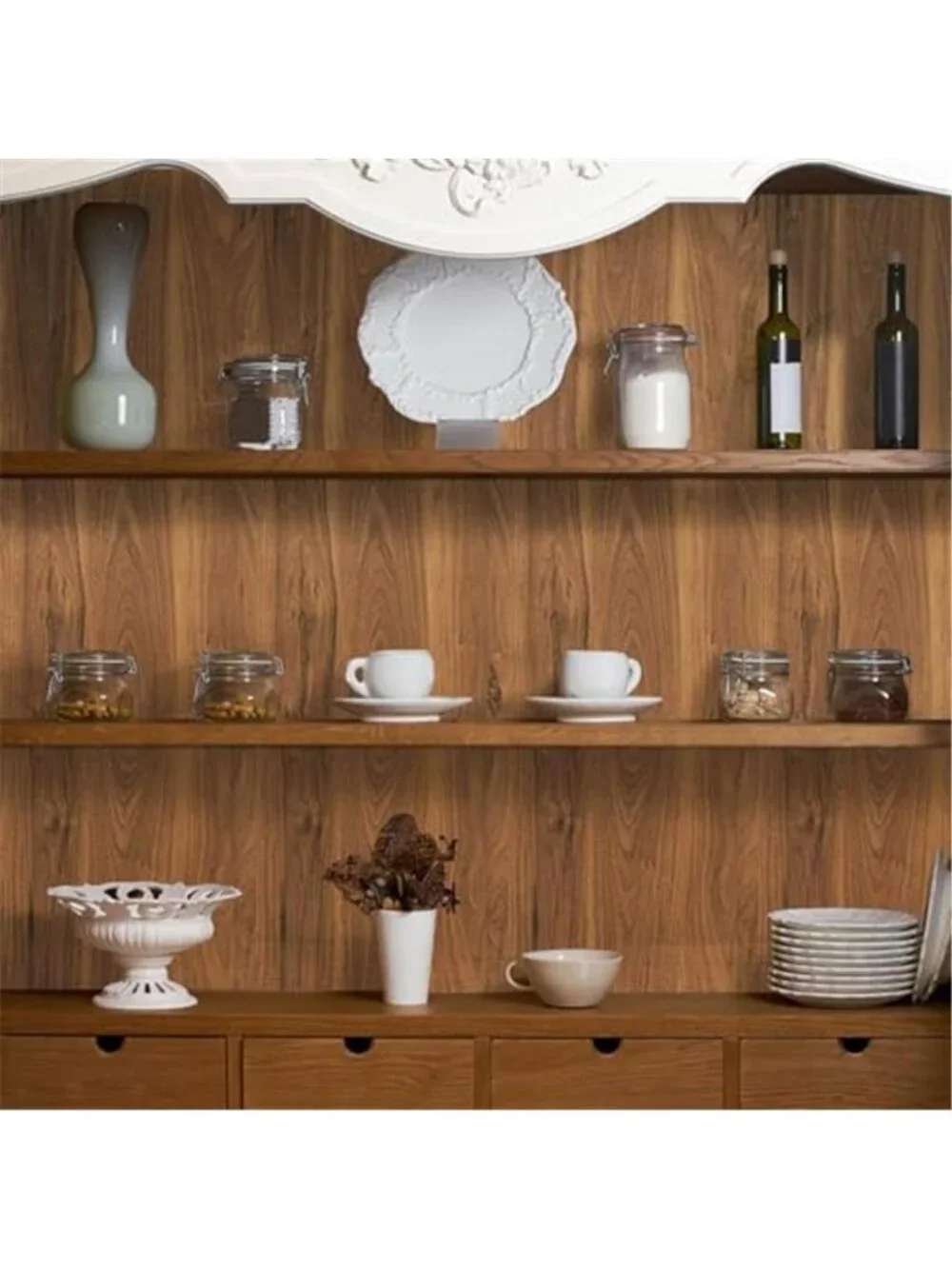 Wood Grain Contact Paper Thickened Walnut Wood Peel and Stick Wallpaper 15